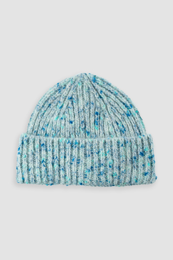 Jasnoniebieska prążkowana czapka typu beanie