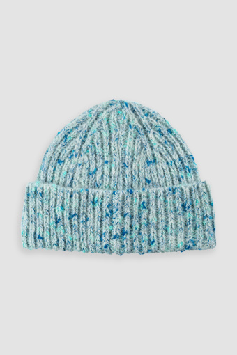 Jasnoniebieska prążkowana czapka typu beanie