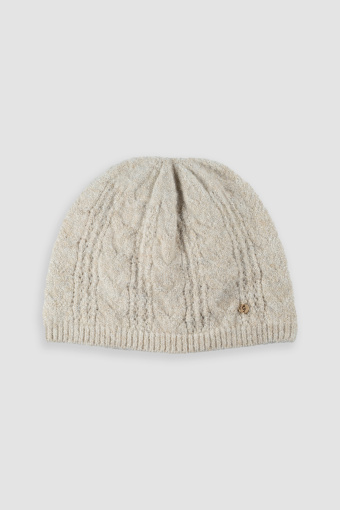 Kremowa czapka ze strukturą