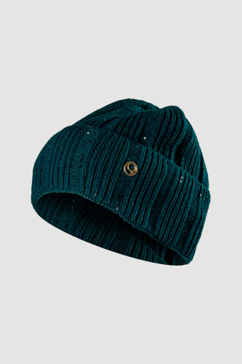 Czapka beanie z widoczną strukturą ciemna zieleń