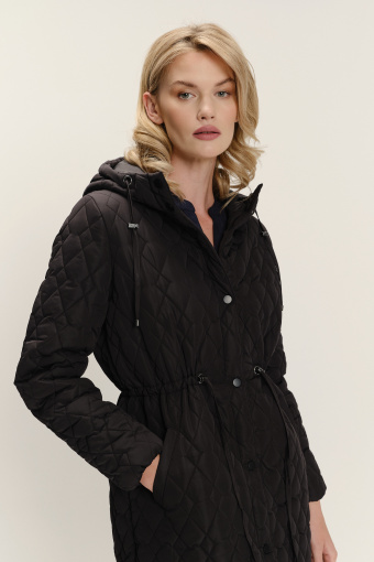 Czarna casualowa kurtka z pikowaniem
