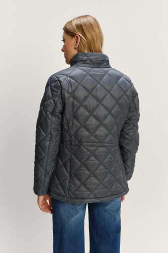 Turkusowa pikowana kurtka z wysokim kołnierzem Turkusowa pikowana kurtka z wysokim kołnierzem