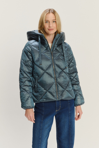 Krótka turkusowa kurtka 