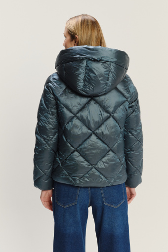 Krótka turkusowa kurtka 