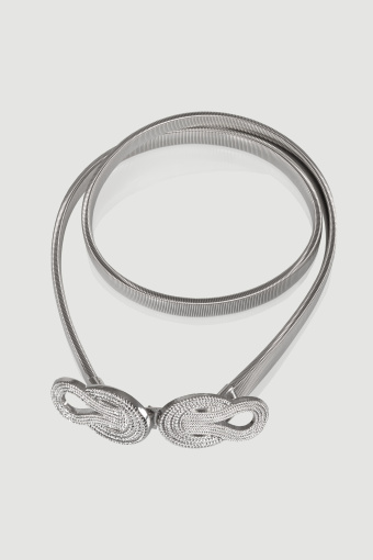 Efektowny pasek w srebrnym kolorze