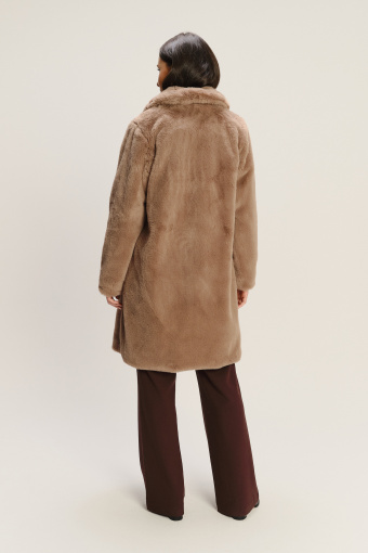 Luźny miękki płaszcz w kolorze coffee