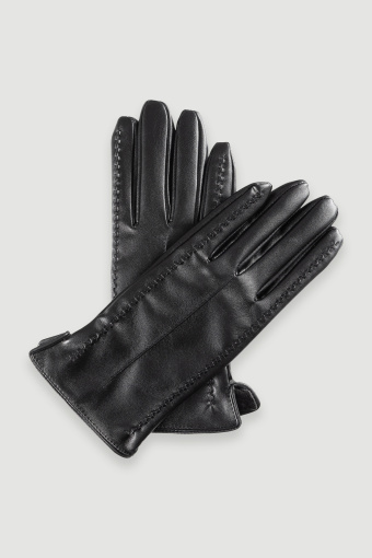Czarne eleganckie rękawiczki z ekoskóry 