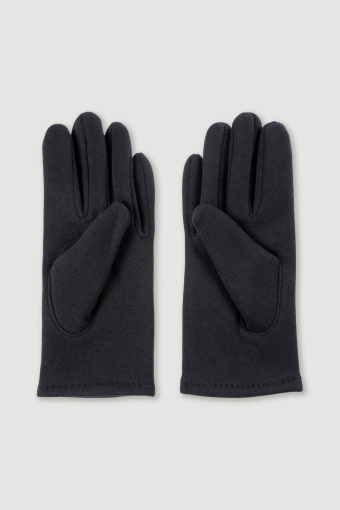 Basicowe rękawiczki z eko zamszu czarne