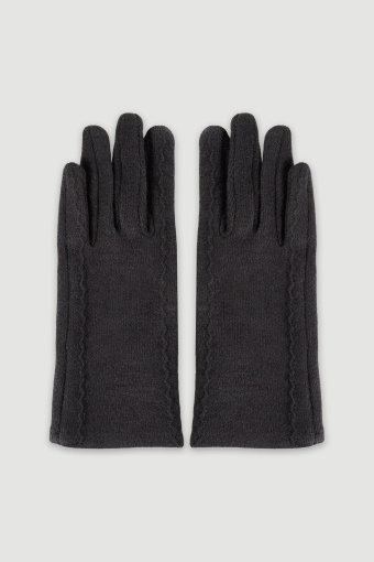 Czarne rękawiczki z detalem 