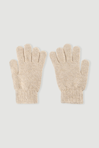 Kremowe rękawiczki ze splotem 