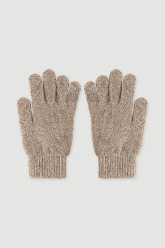 Jasnobrązowe rękawiczki ze splotem 