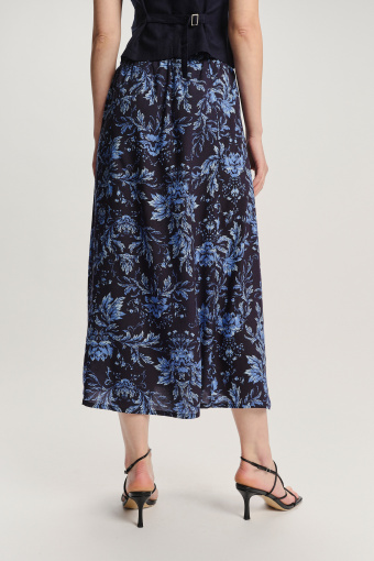 Spódnica midi w błękitne kwiaty