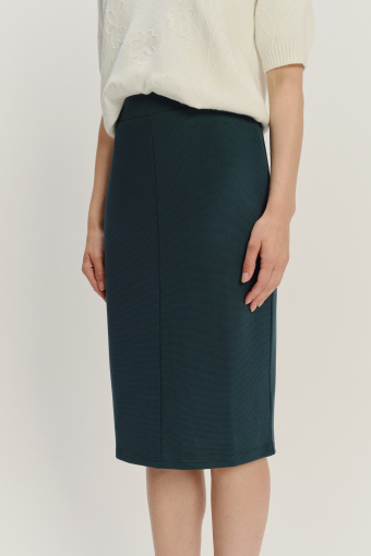 Klasyczna ciemnozielona spódnica za kolano Klasyczna ciemnozielona spódnica za kolano