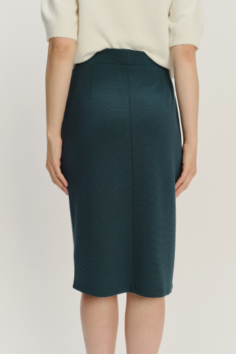 Klasyczna ciemnozielona spódnica za kolano Klasyczna ciemnozielona spódnica za kolano