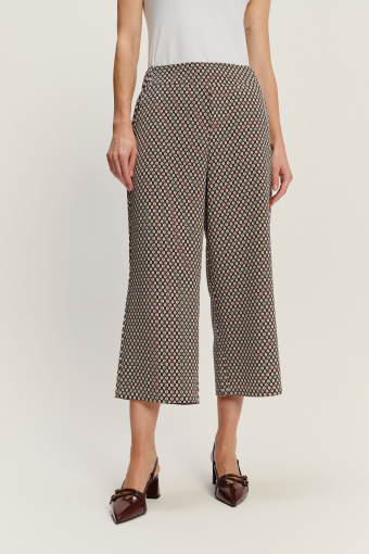 Spodnie typu culotte z printem 