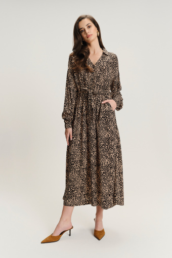 Sukienka midi ze zwierzęcym printem
