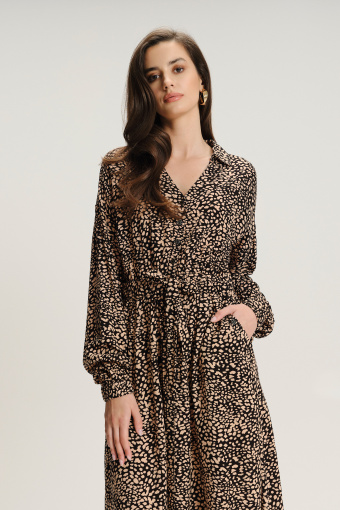Sukienka midi ze zwierzęcym printem