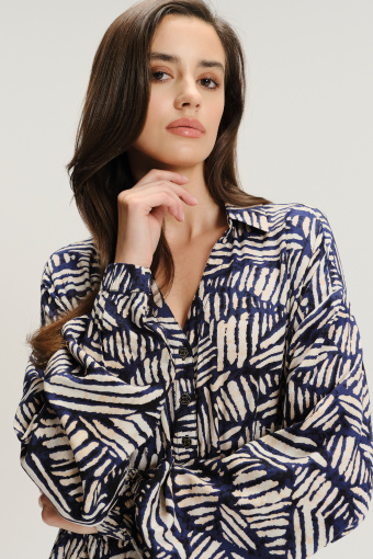 Sukienka maxi z czarno-białym printem