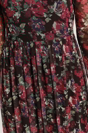 Plisowana sukienka z printem w kwiaty 