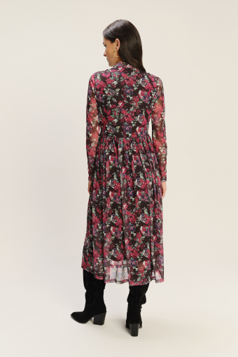 Plisowana sukienka z printem w kwiaty 