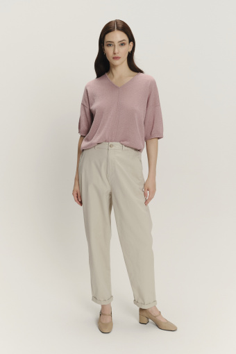 Sweter oversize w kolorze brudnego różu