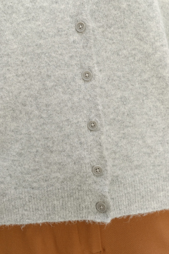 Casualowy szary kardigan z kołnierzykiem