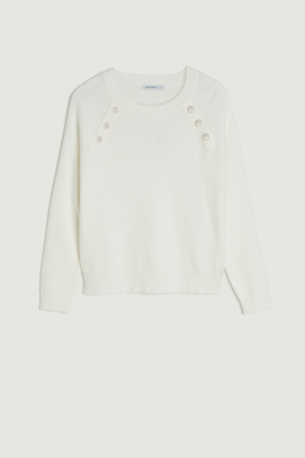 Kremowy sweter z miękkiej dzianiny  Kremowy sweter z miękkiej dzianiny