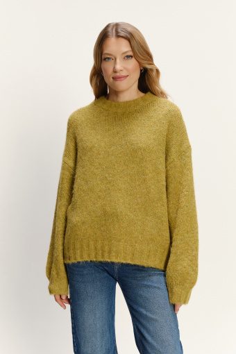 Efektowny zielony sweter oversize 
