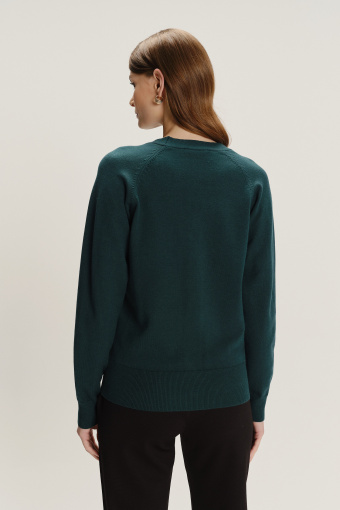 Klasyczny kardigan w kolorze butelkowej zieleni