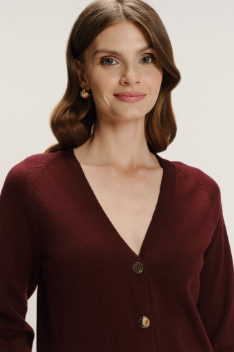 Klasyczny burgundowy kardigan