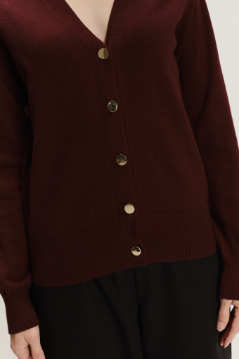 Klasyczny burgundowy kardigan