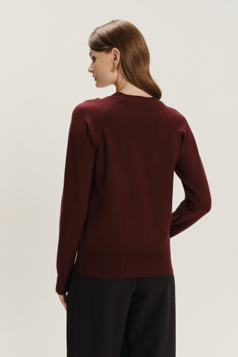 Klasyczny burgundowy kardigan