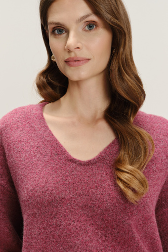 Sweter z rękawem 3/4 z domieszką wełny 