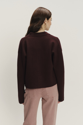 Burgundowy kardigan z zapięciem na guziki Burgundowy kardigan z zapięciem na guziki