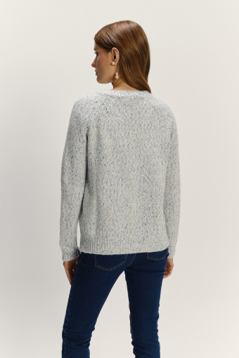 Klasyczny sweter z dekoltem V baby blue