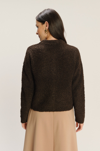 Elegancki brązowy kardigan