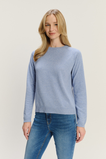 Niebieski sweter z wełną 