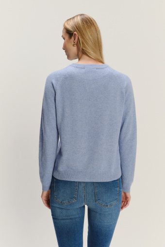 Niebieski sweter z wełną 