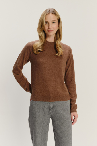 Brązowy sweter z wełną 