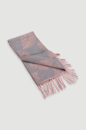 Jasnoróżowy szalik z delikatnym printowaniem
