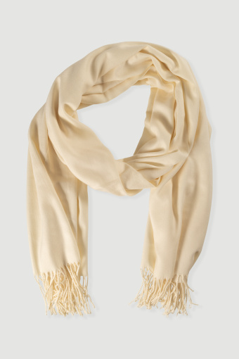 Stylowy szalik w masełkowym odcieniu