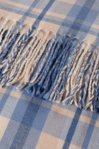 Szalik w niebiesko-beżową kratę 