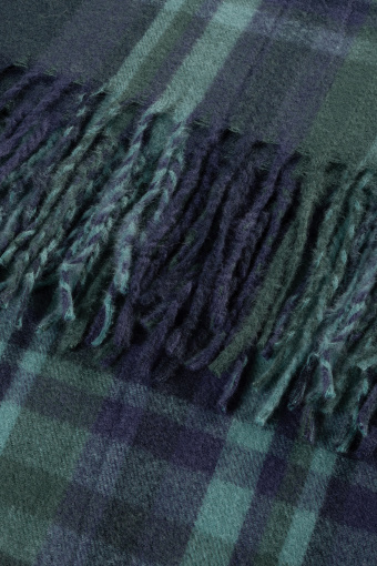 Szalik w granatowo-zieloną kratę 