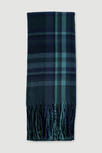 Szalik w granatowo-zieloną kratę 