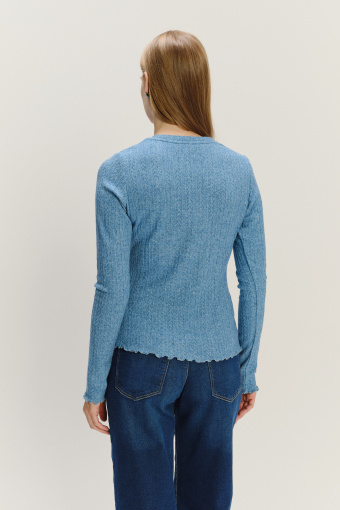 Jasnoniebieski prążkowany longsleeve Jasnoniebieski prążkowany longsleeve