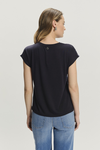 Prosty top w błękitne kwiaty Prosty top w błękitne kwiaty