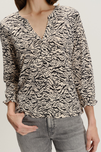 Casualowy top ze zwierzęcym printem rękaw 3/4