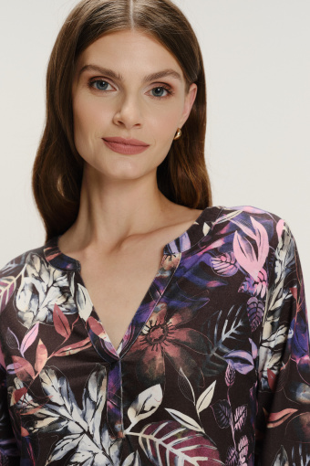 Dzianinowy top z kwiatowym printem