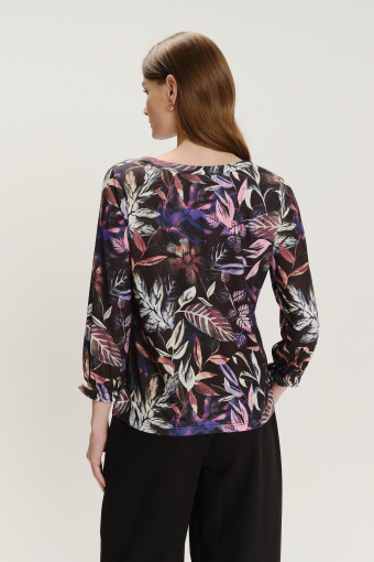 Dzianinowy top z kwiatowym printem