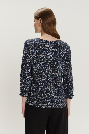 Komfortowy top z nadrukiem w drobne kwiaty